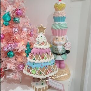 13" Cupcakes & Cashmere Pastel Sugar Icing Gingerbread Tree Star Peppermint New